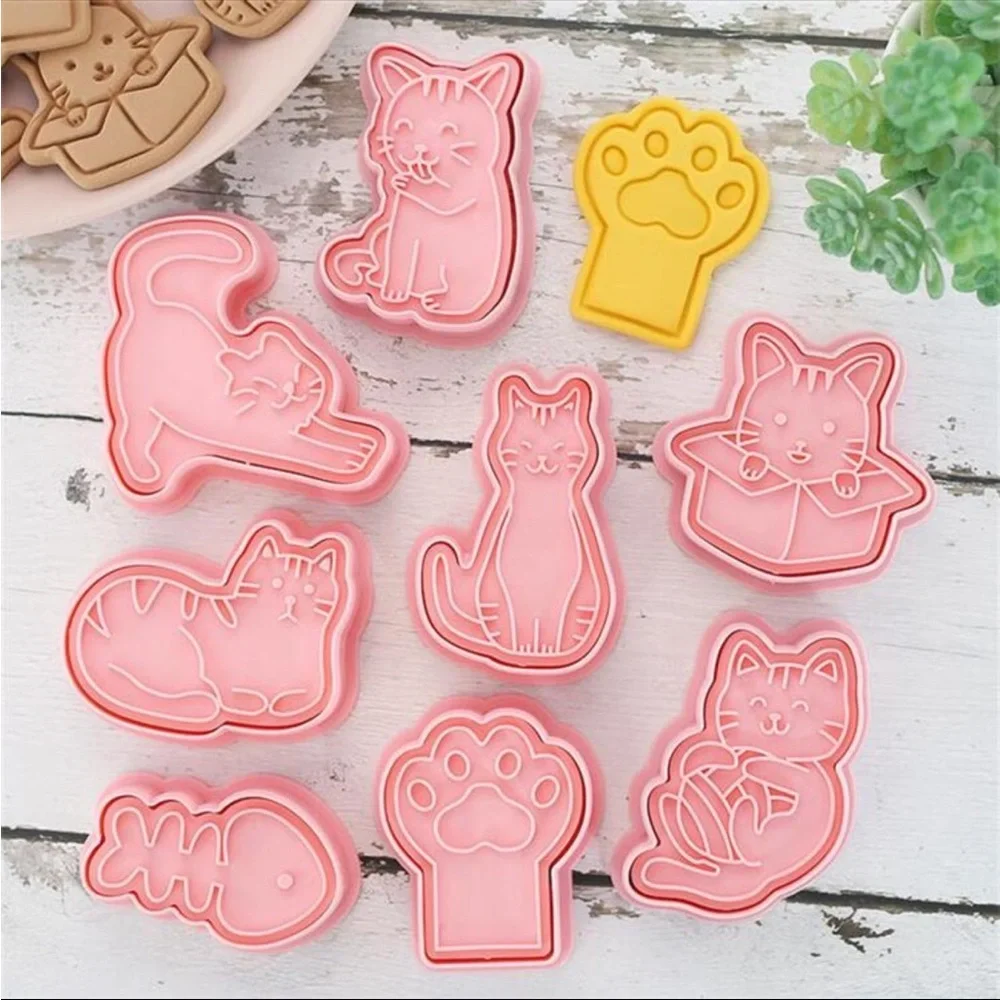 Cat Shaped Cookie Cutters, Pink Cat Cookie Cutters